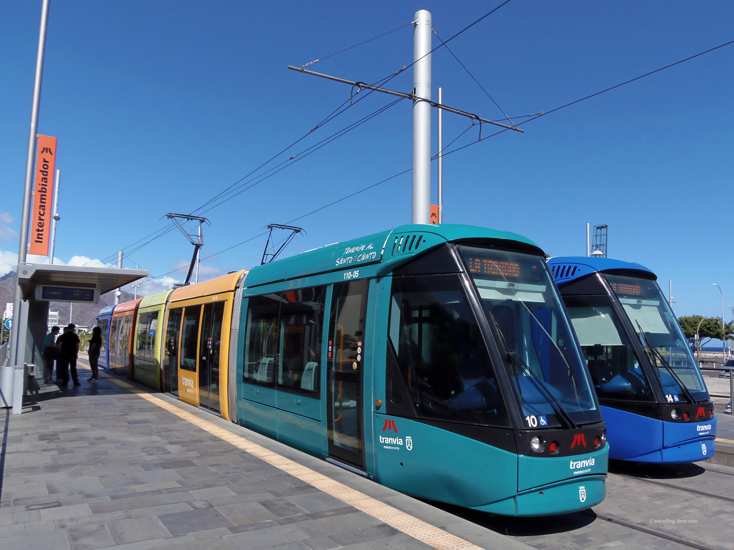 Two trams in Tenerife