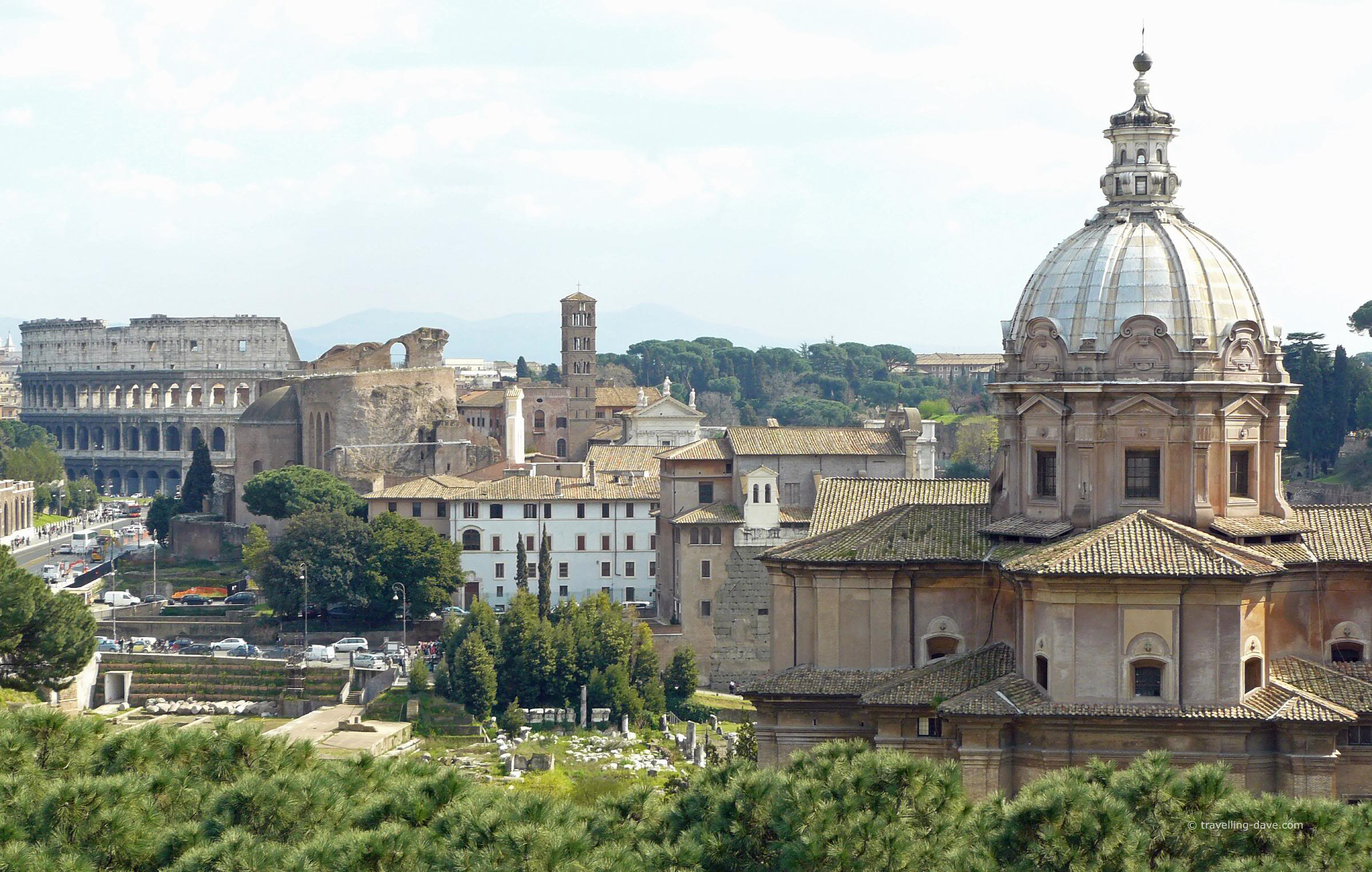 Churches and buildings seen from the Capitoline Hill