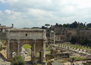 View of the Roman Forum ruins