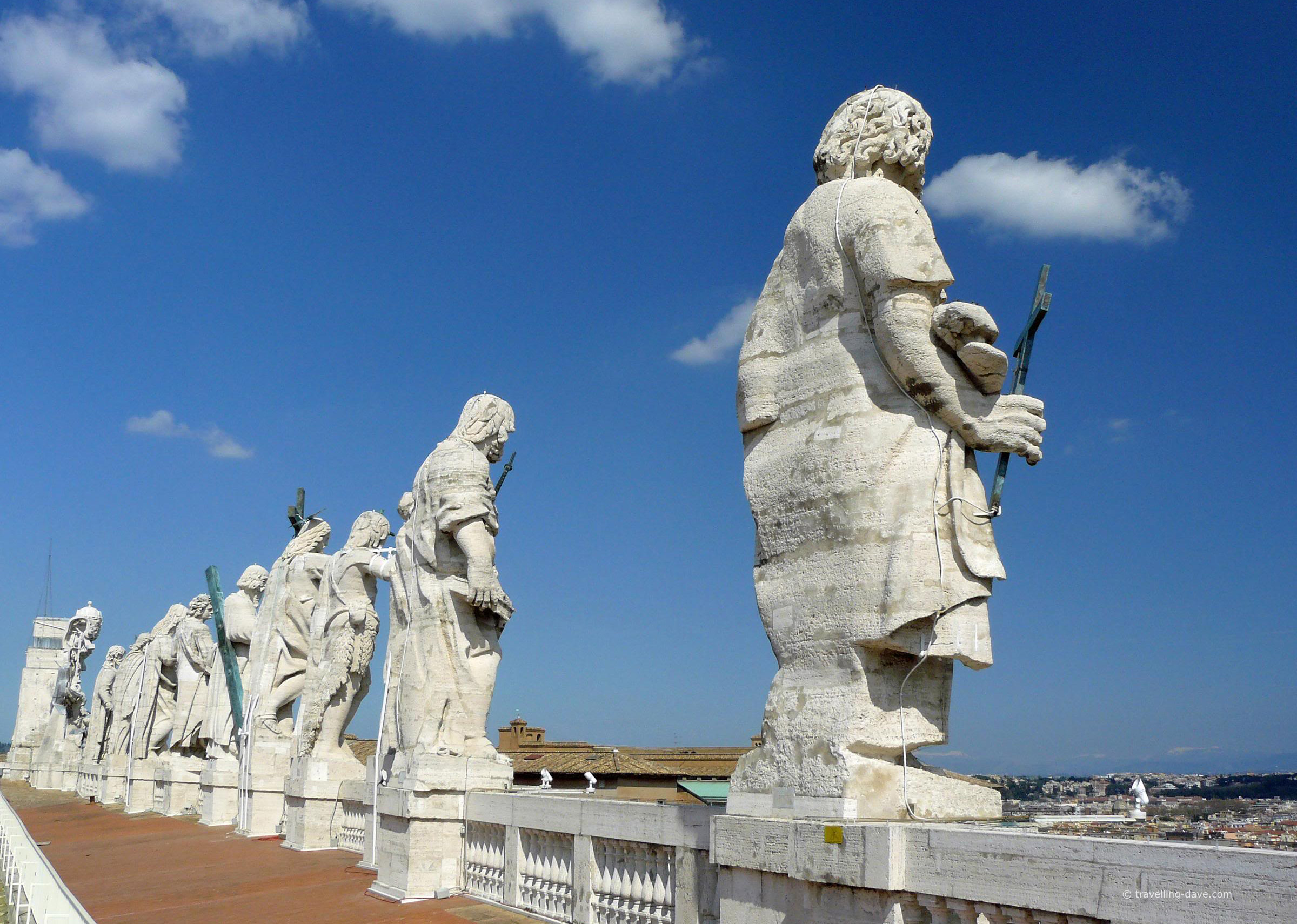 View of the statues on St.Peter's Basilica