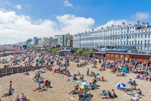 The beach seen from Eastbourne Pier