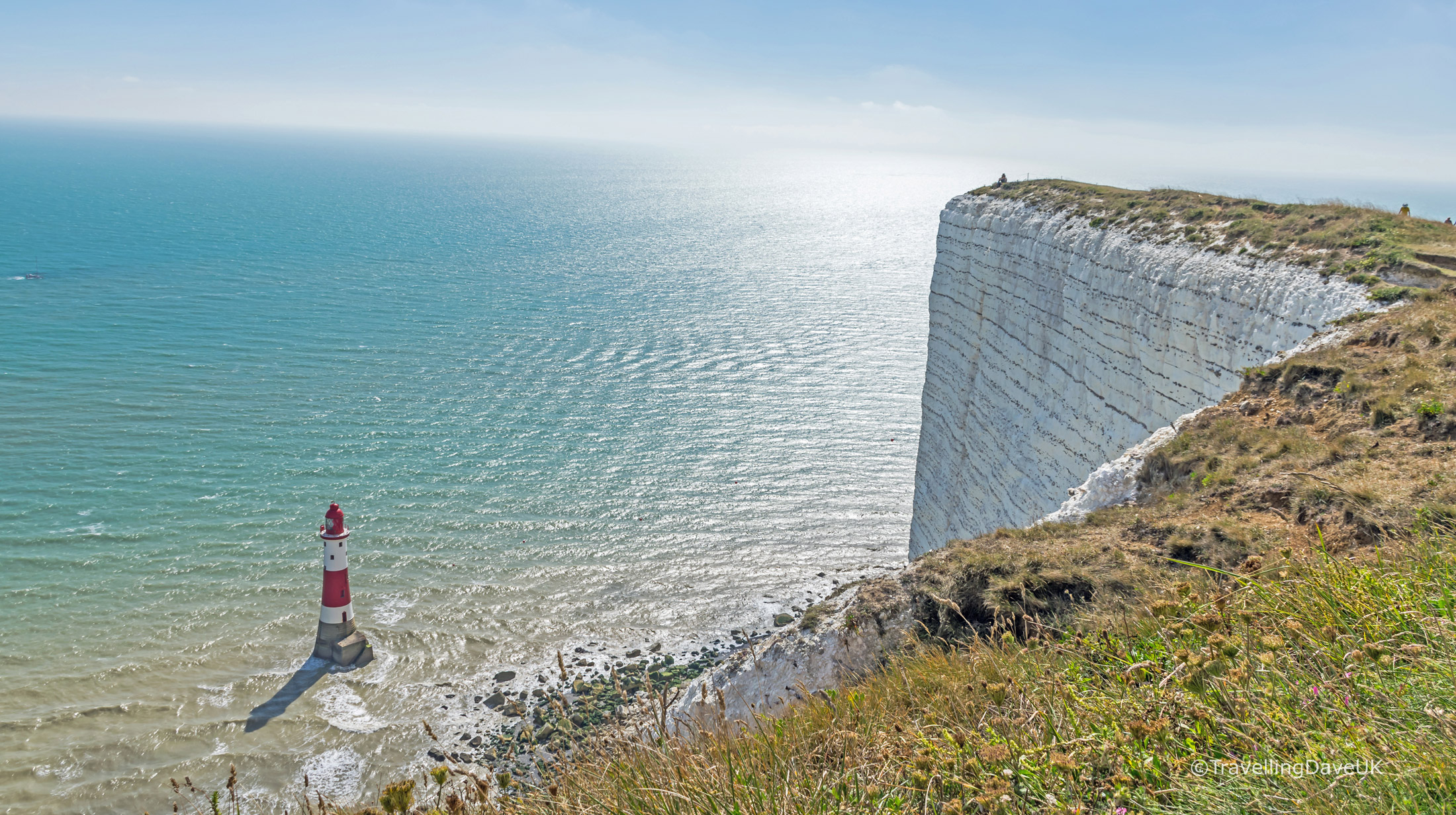 View of the white cliffs at Beachy Head