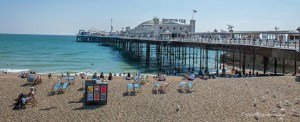 View of the beach and pier in Brighton