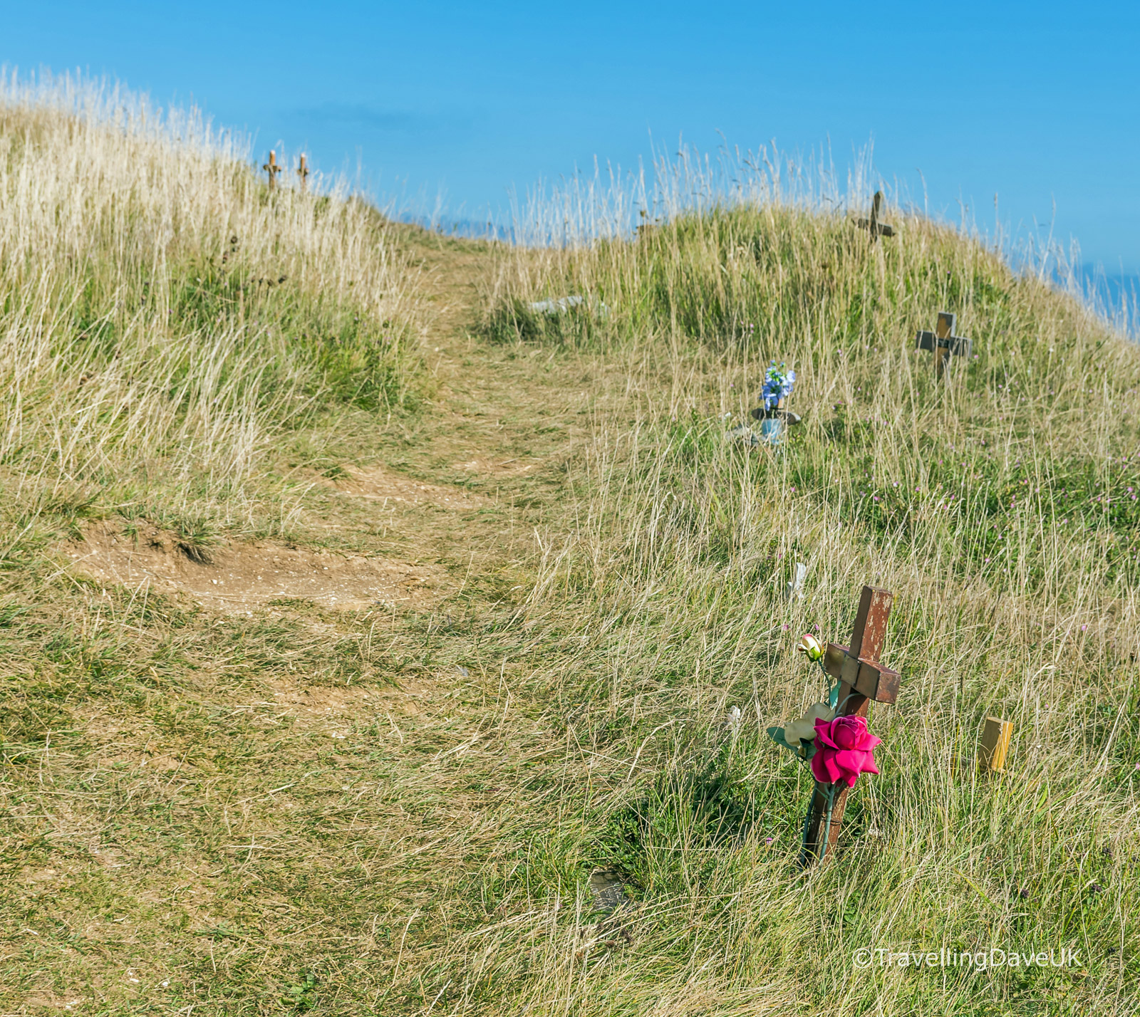 Crosses on Beachy Head near Eastbourne