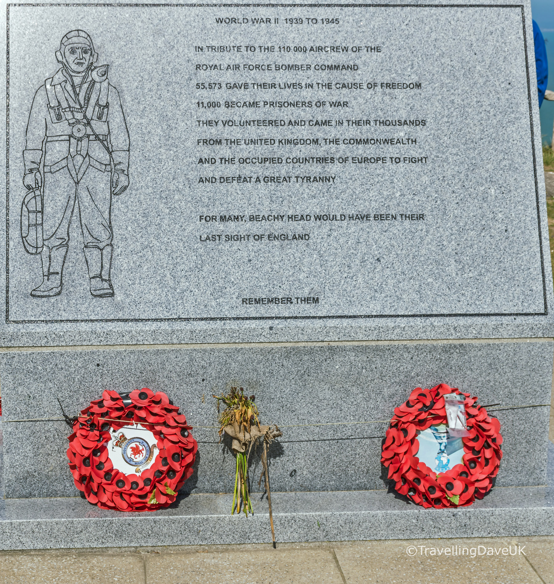 View of the war memorial at Beachy Head near Eastbourne