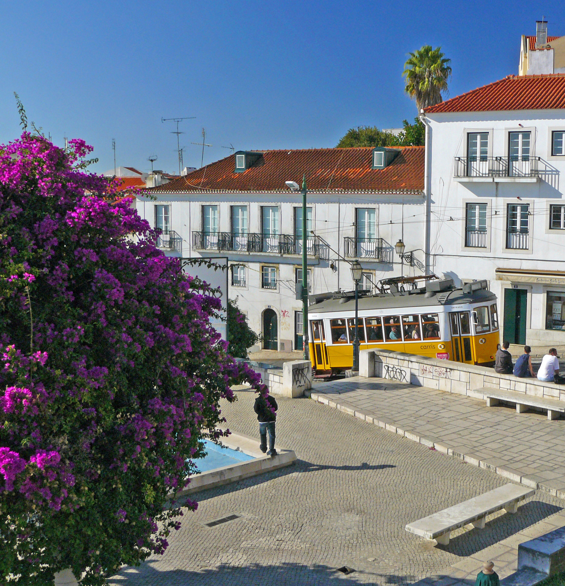 One of Lisbon yellow trams