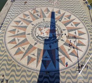 Map of the world seen from the top of the Monument to the Discoveries