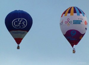 Two balloons at Bristol International Balloon Fiesta