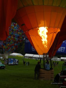 View of a gas flame on a hot air balloon