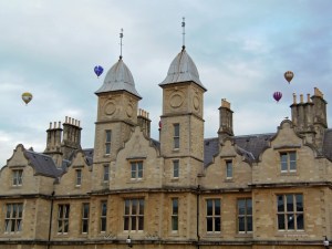 Bristol building and hot air balloons