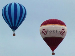 View of two hot air balloons