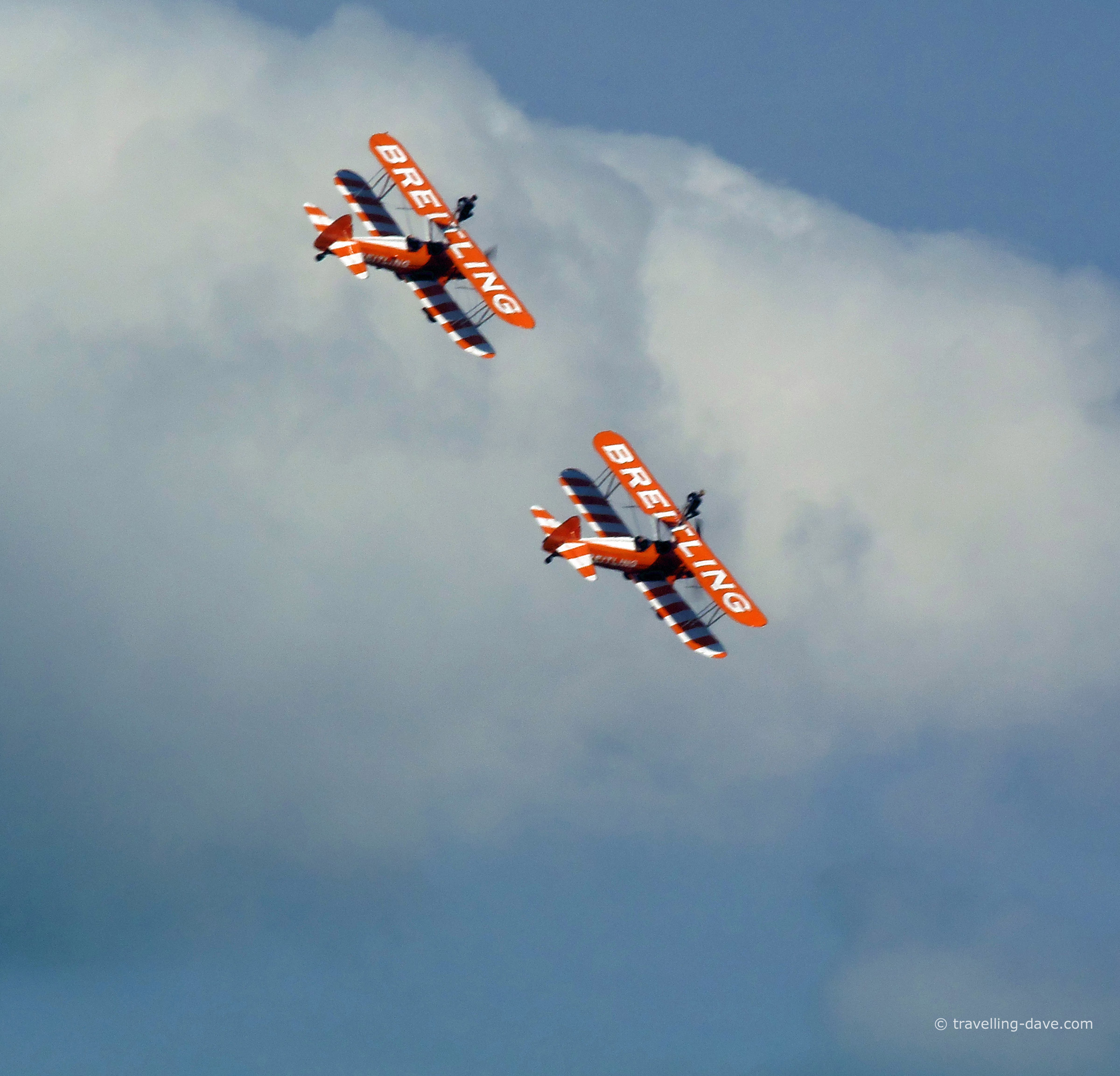 View of two wing walkers planes