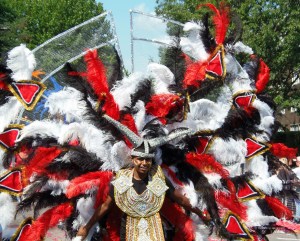 A man wearing an elaborate costume
