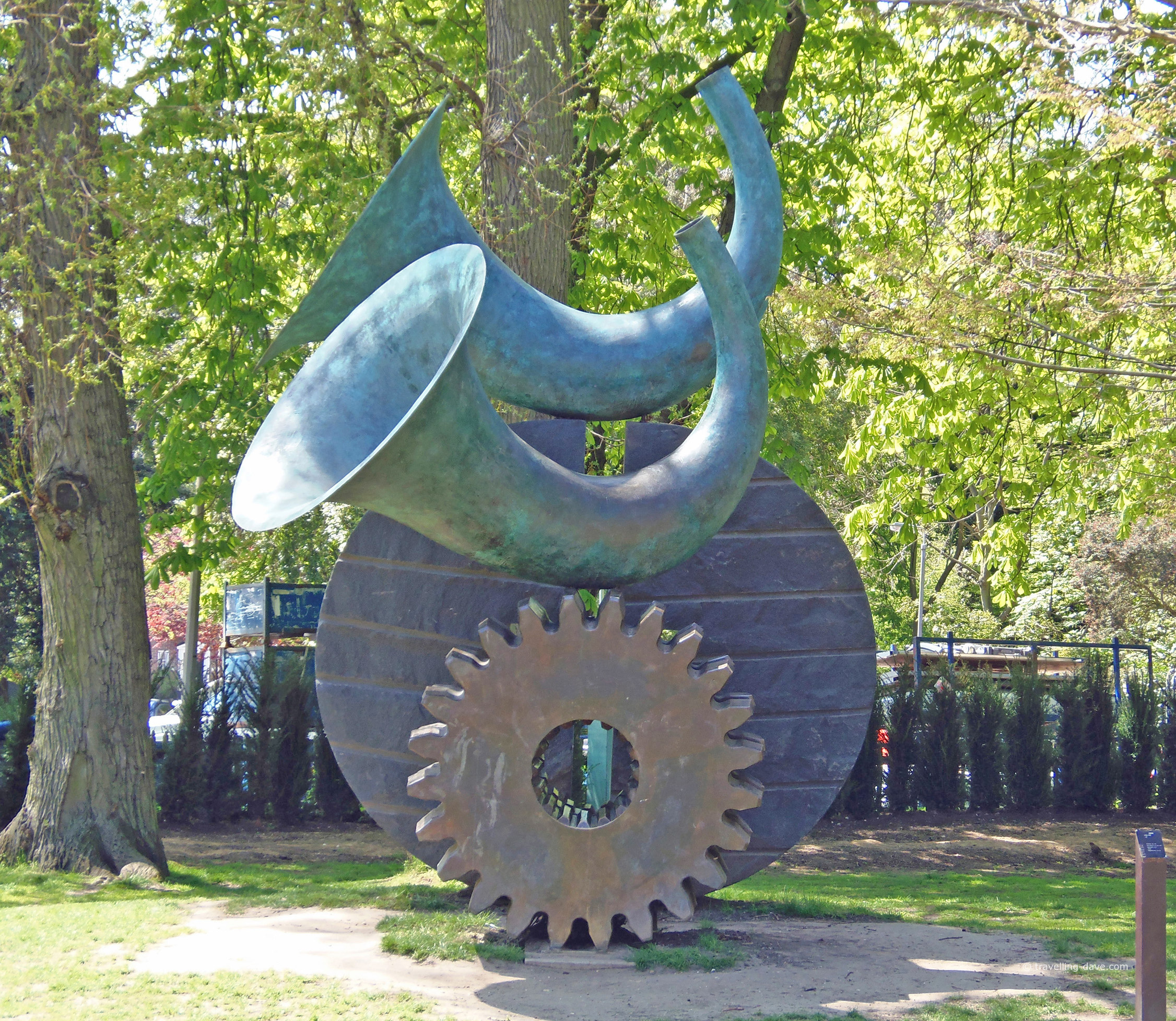 View of Holland Park Annunciation sculpture