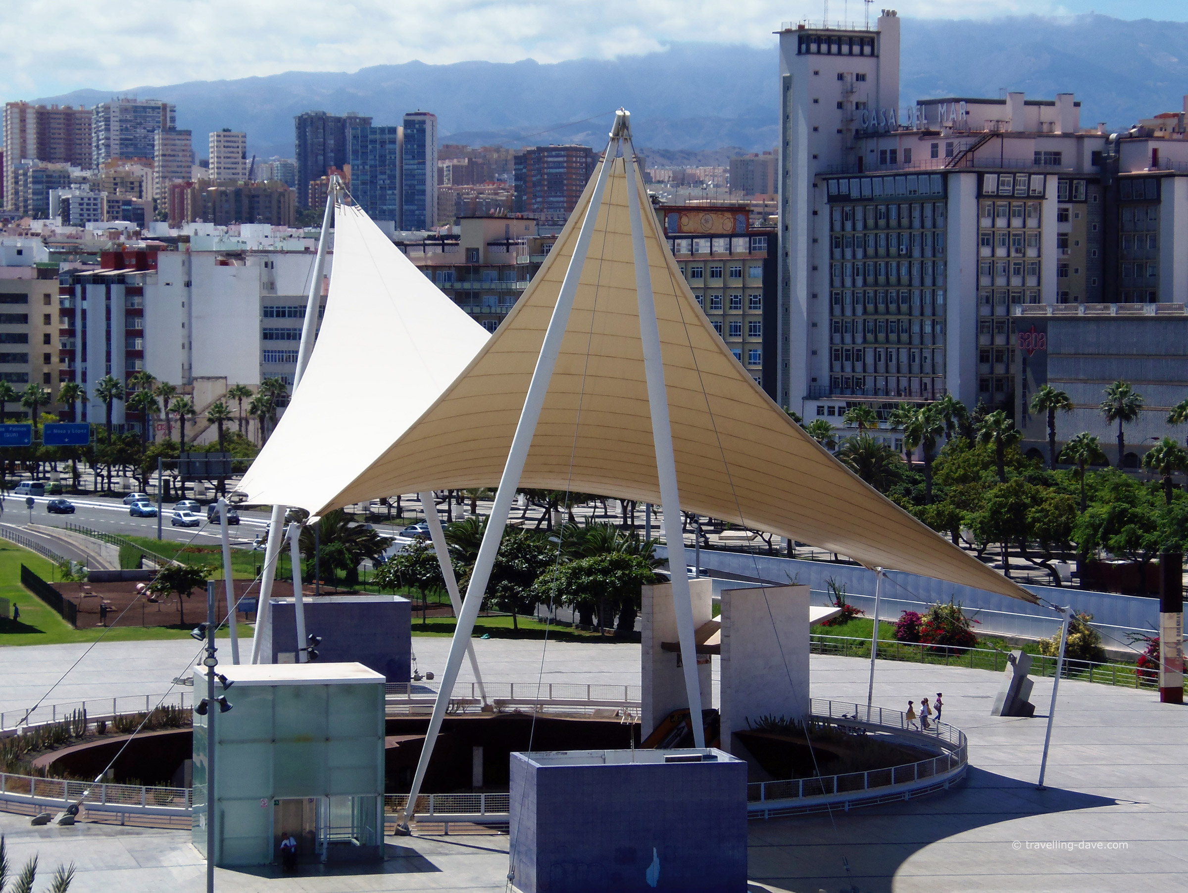 View of the entrance to Las Palmas bus station