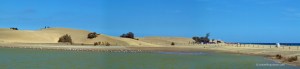 View of sand dunes on Gran Canaria