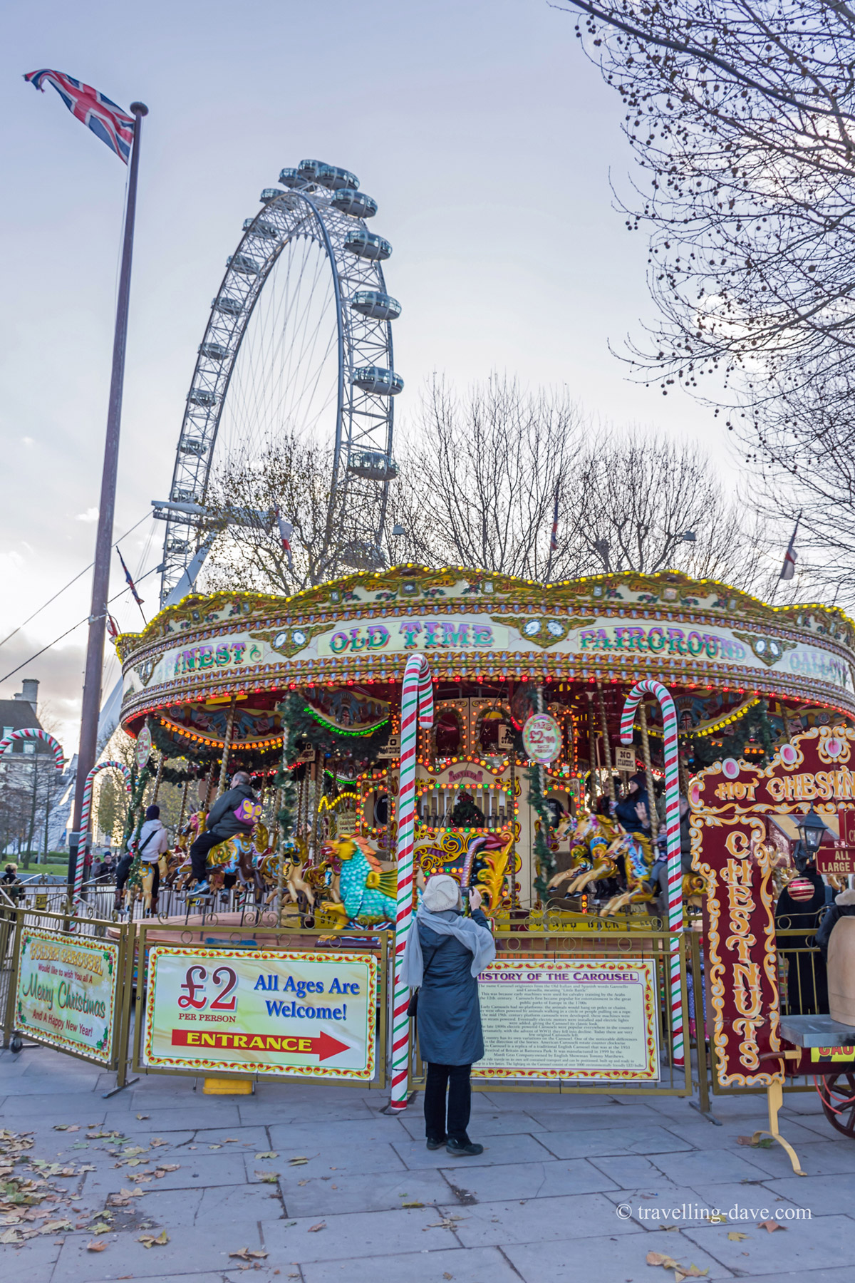 View of the London Eye and a Merry-go-round