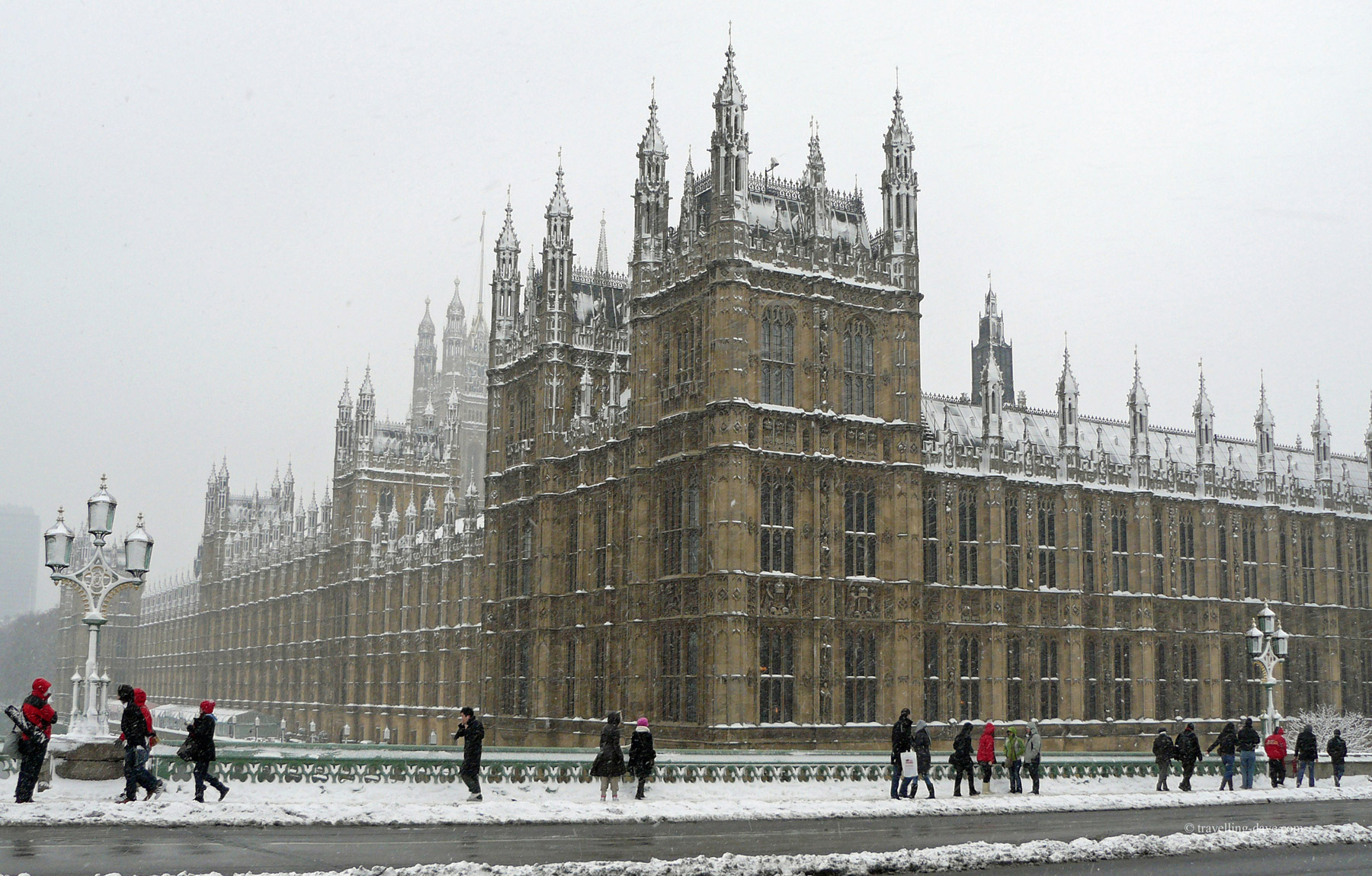 People on Westminster Bridge on a winter's day