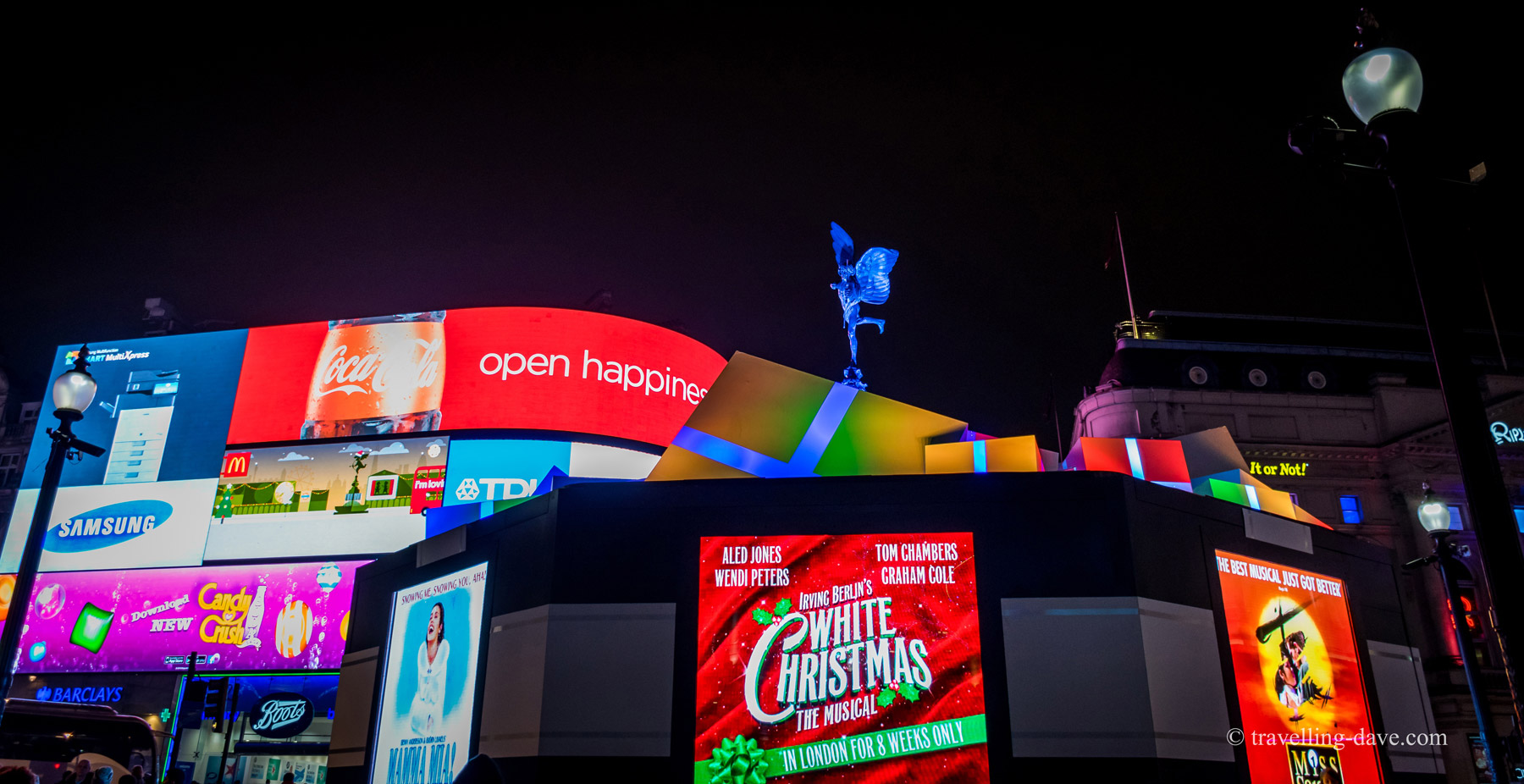 Lights at Christmas in Piccadilly Circus