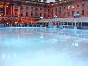 View of the ice-skating rink at Somerset House