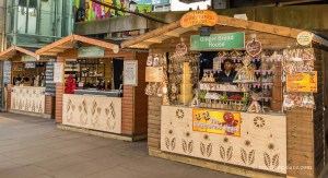 View of London Southbank Christmas Market stalls