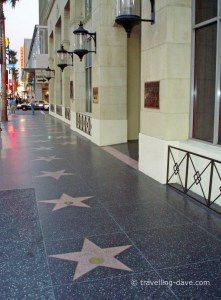 Stars on the pavement on the Walk of Fame