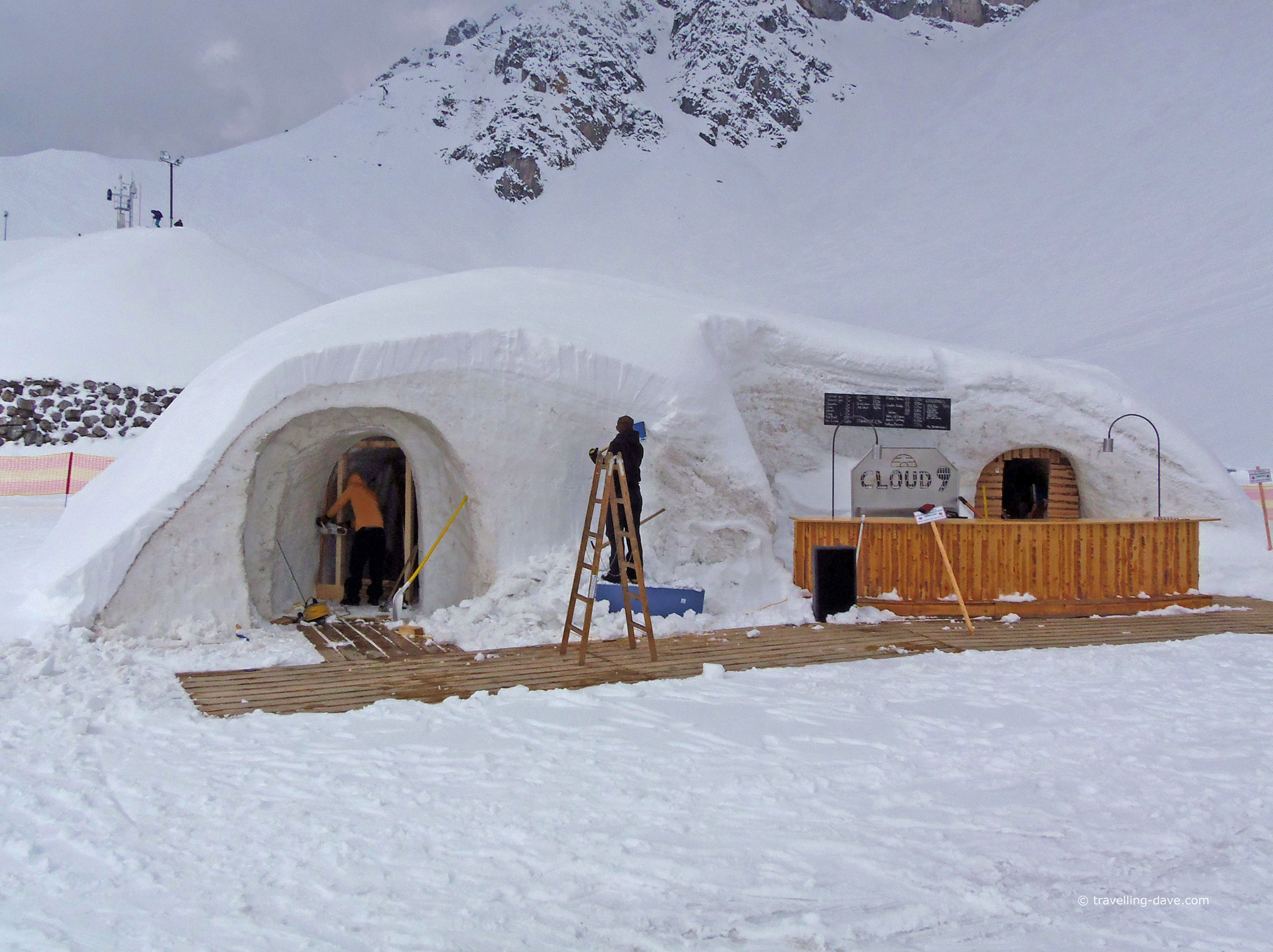 View of Innsbruck Cloud 9 igloo bar