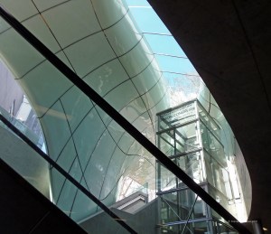 Looking up at Congress Station in Innsbruck