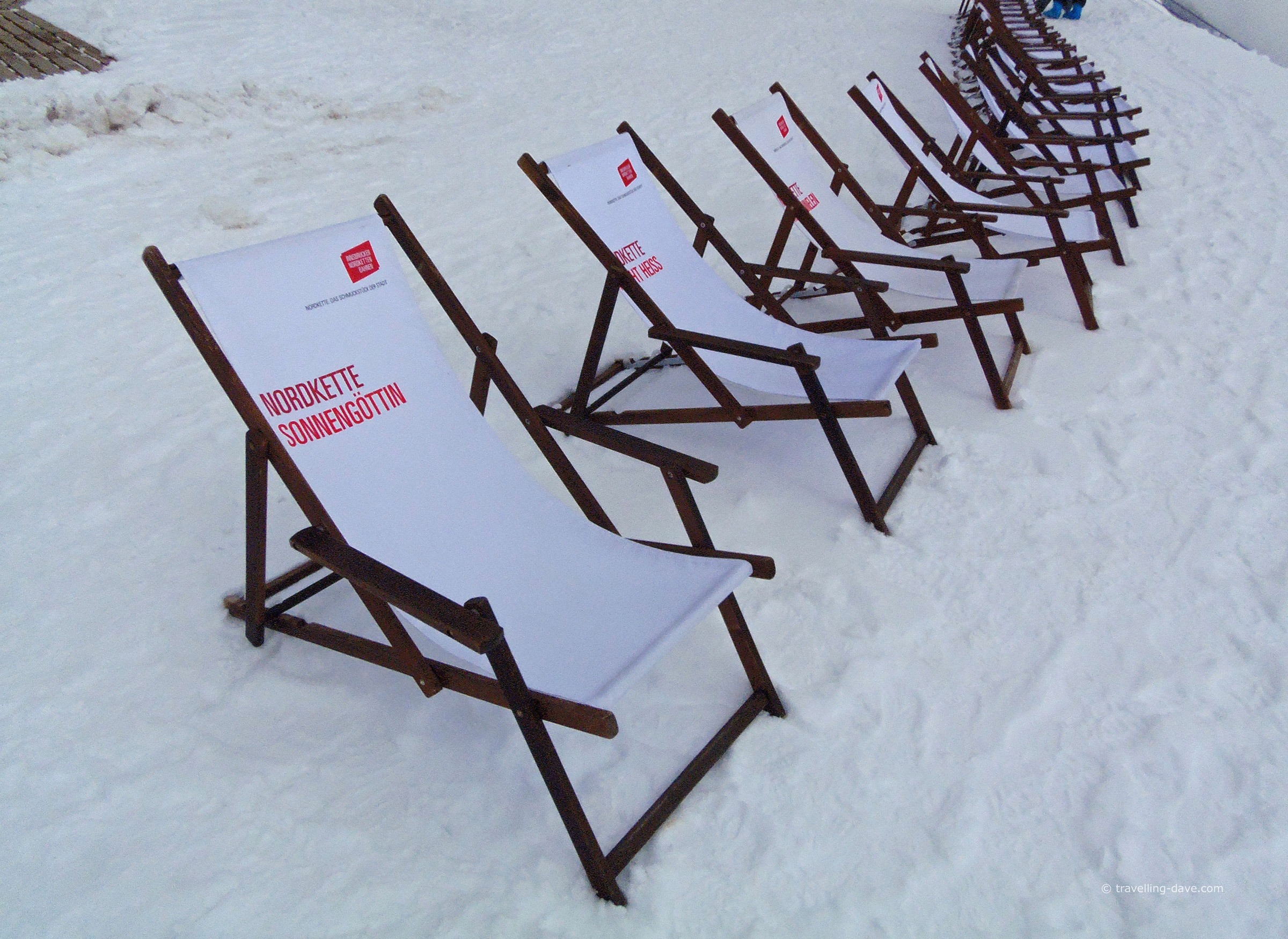 A row of sun loungers in Innsbruck