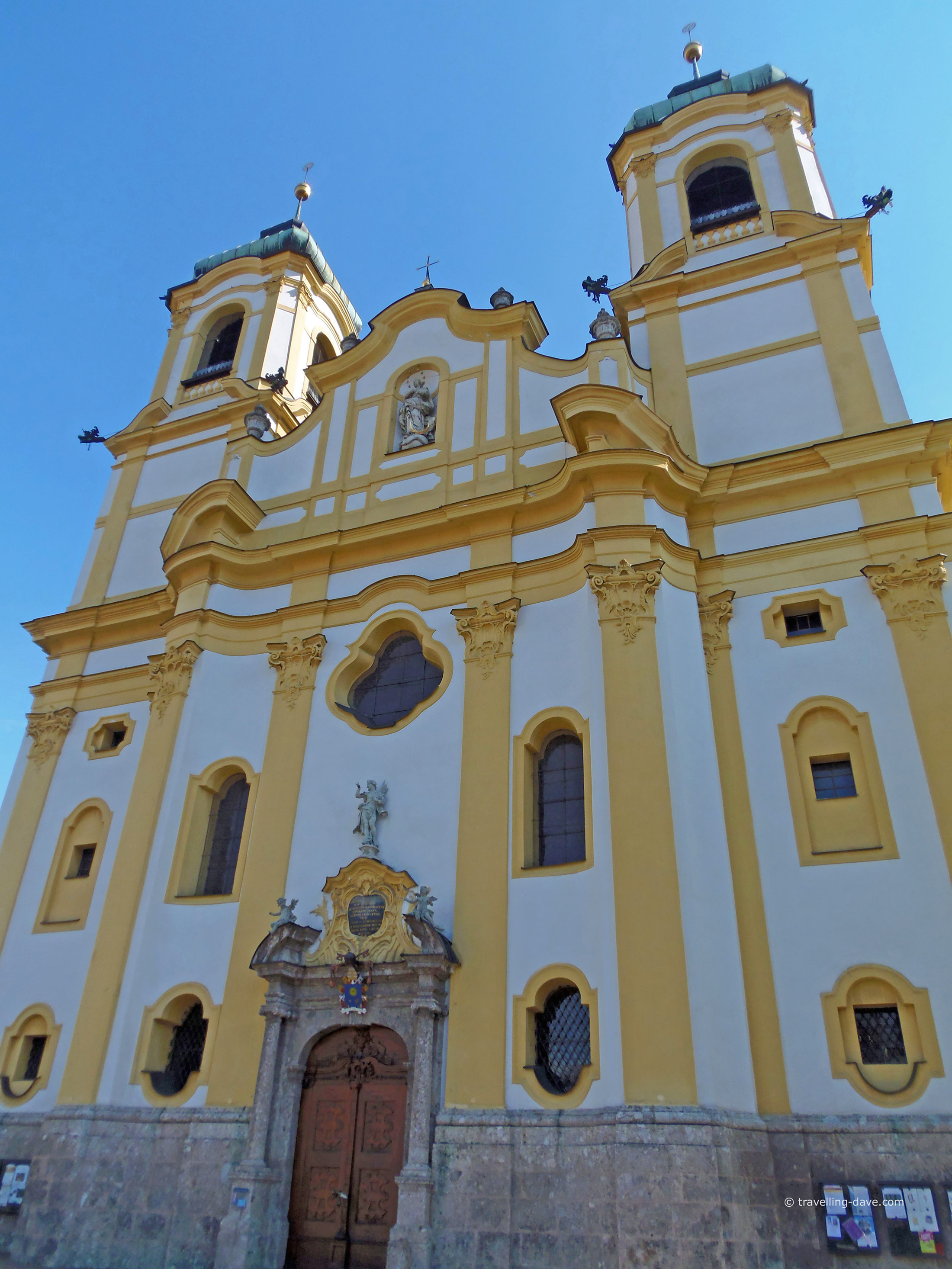 Looking up at Innsbruck Wilten Basilica
