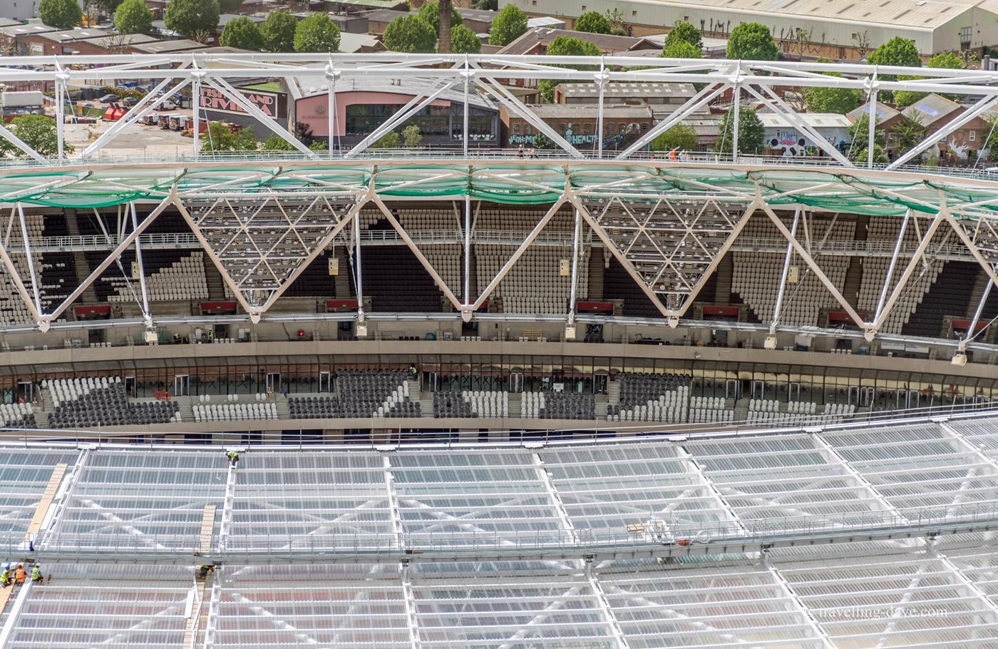 The Olympic Stadium seen from the ArcelorMittal Orbit