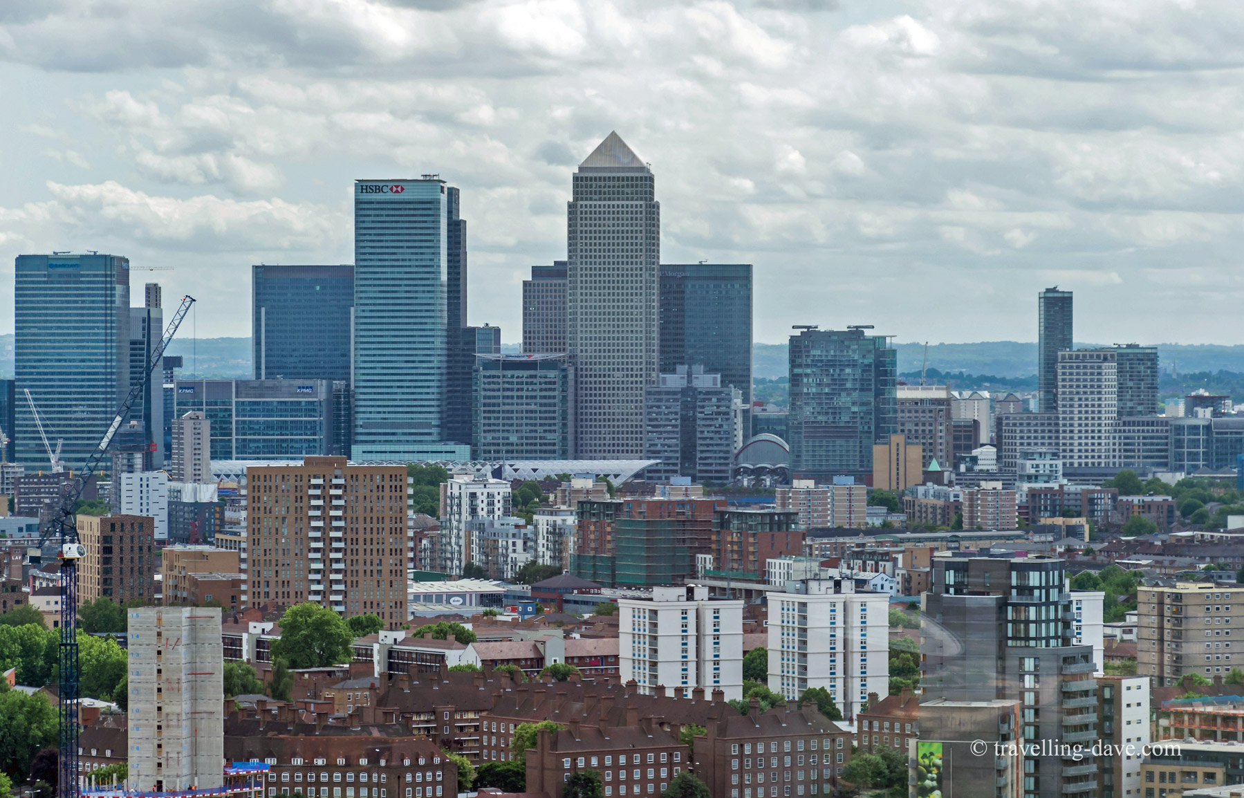 London's Canary Wharf from the Orbit