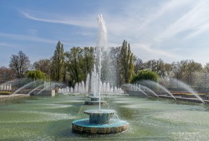 View of Battersea Park fountains