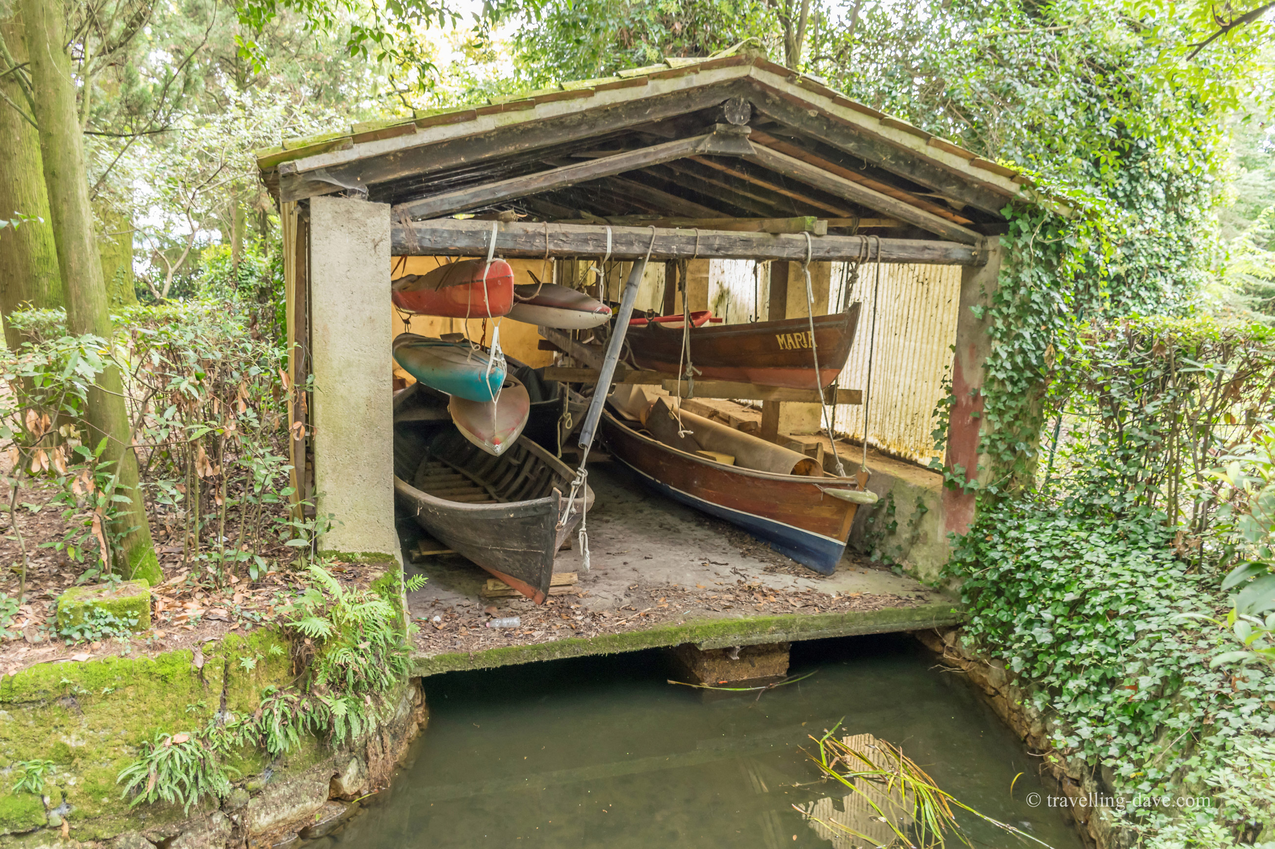 View of Isola del Garda boathouse