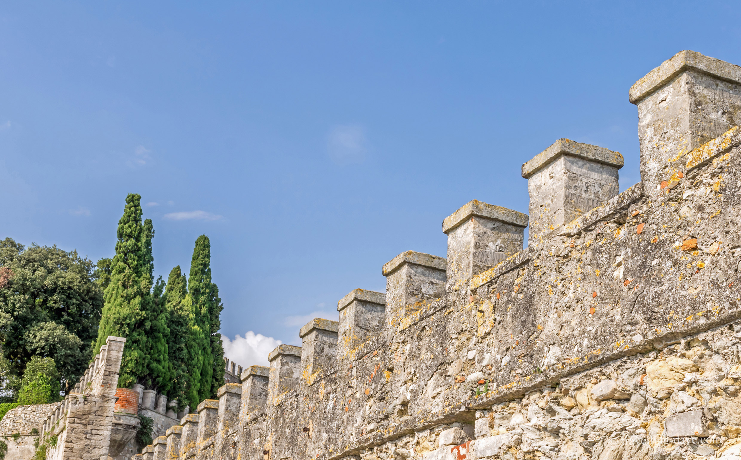 View of Isola del Garda fortification walls