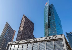 Looking up at Berlin's Potsdamer Platz