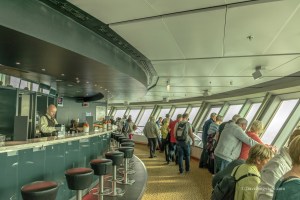 People looking out from the top of the Berlin TV Tower