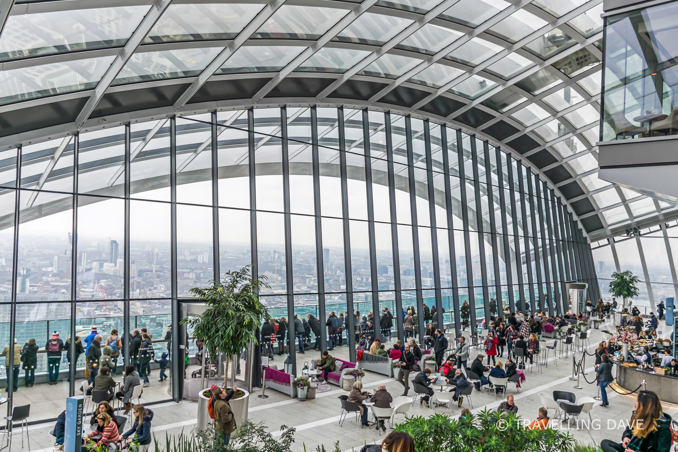 Panoramic view of London's Sky Garden