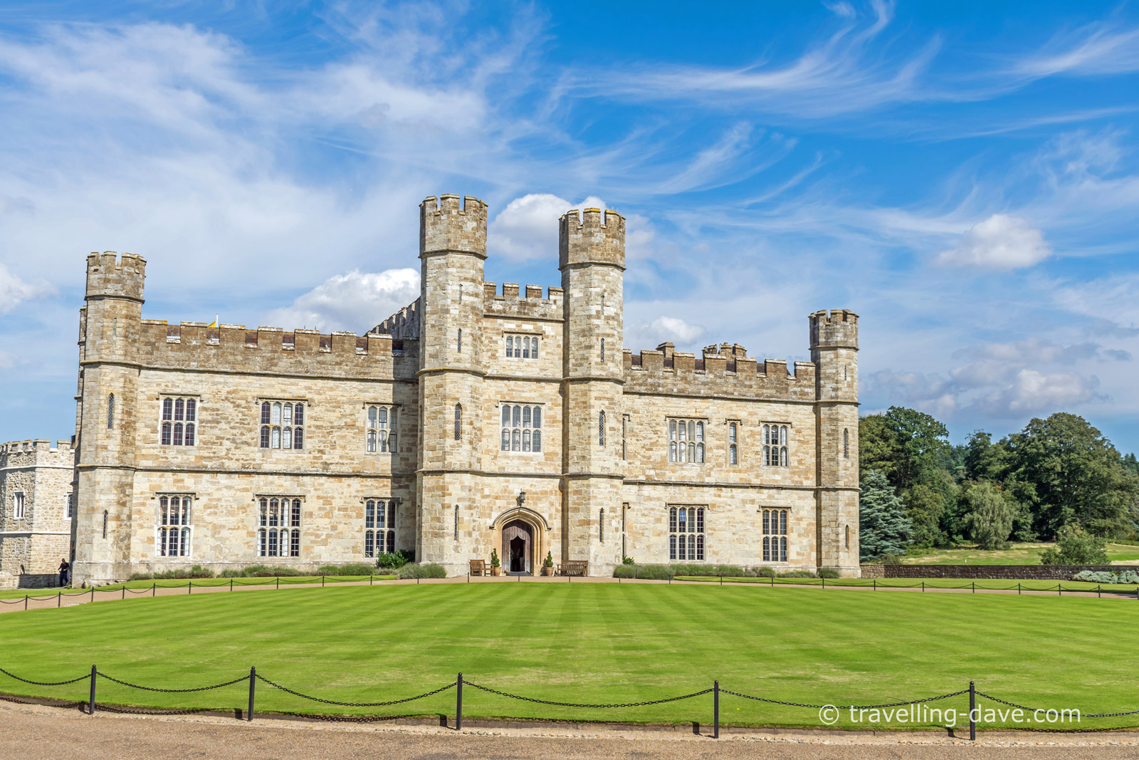 View of the front entrance to Leeds Castle