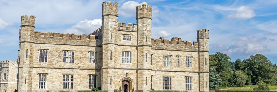 View of the front entrance to Leeds Castle
