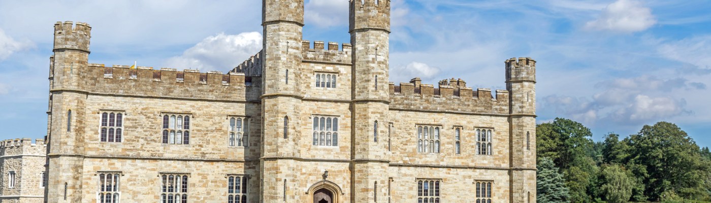 View of the front entrance to Leeds Castle