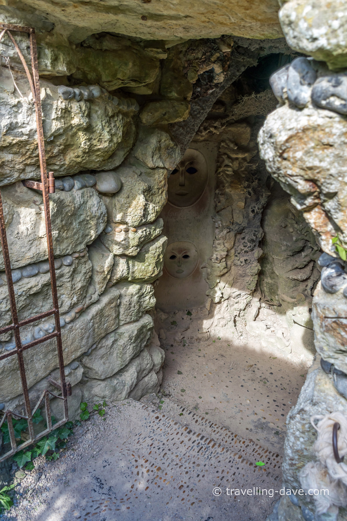 View of the entrance to the grotto at Leeds Castle Maze