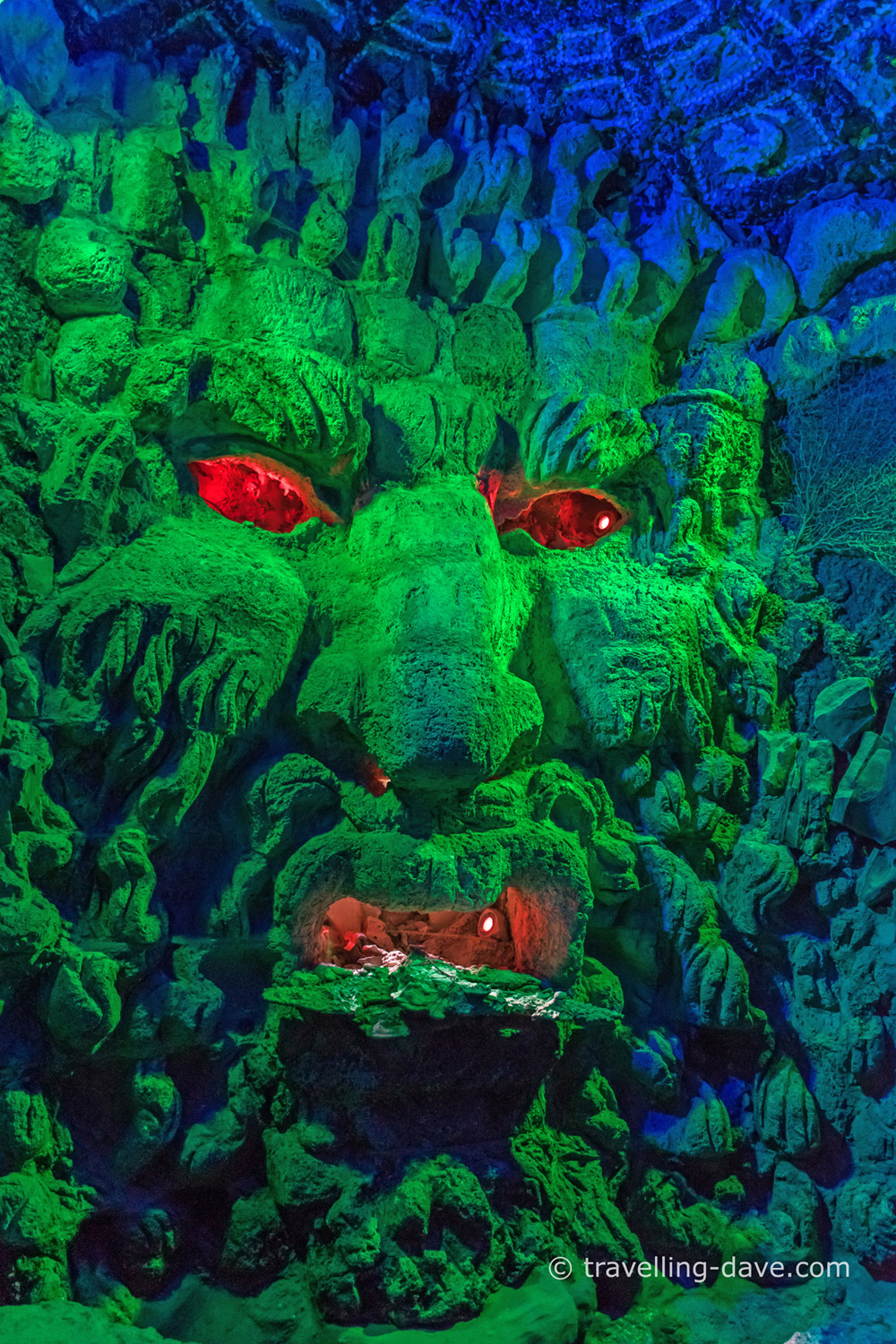 View of a sculpture inside Leeds Castle Maze grotto