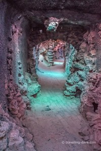 Looking down Leeds Castle Maze grotto
