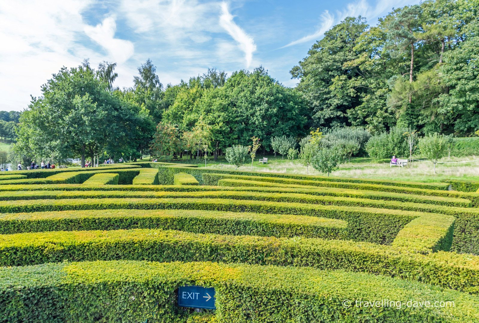 View of the maze at Leeds Castle