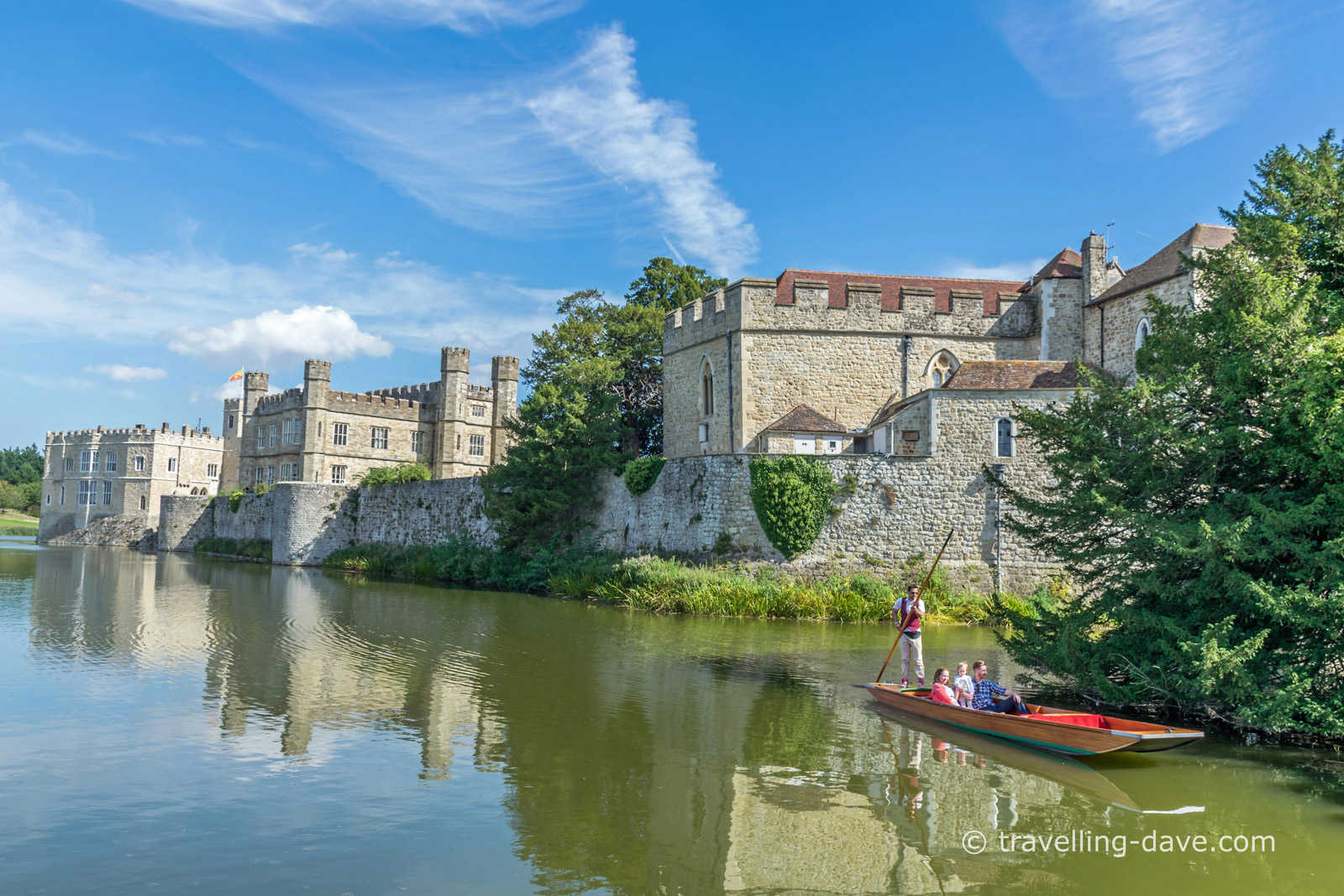 People on a boat at Leeds Castle 