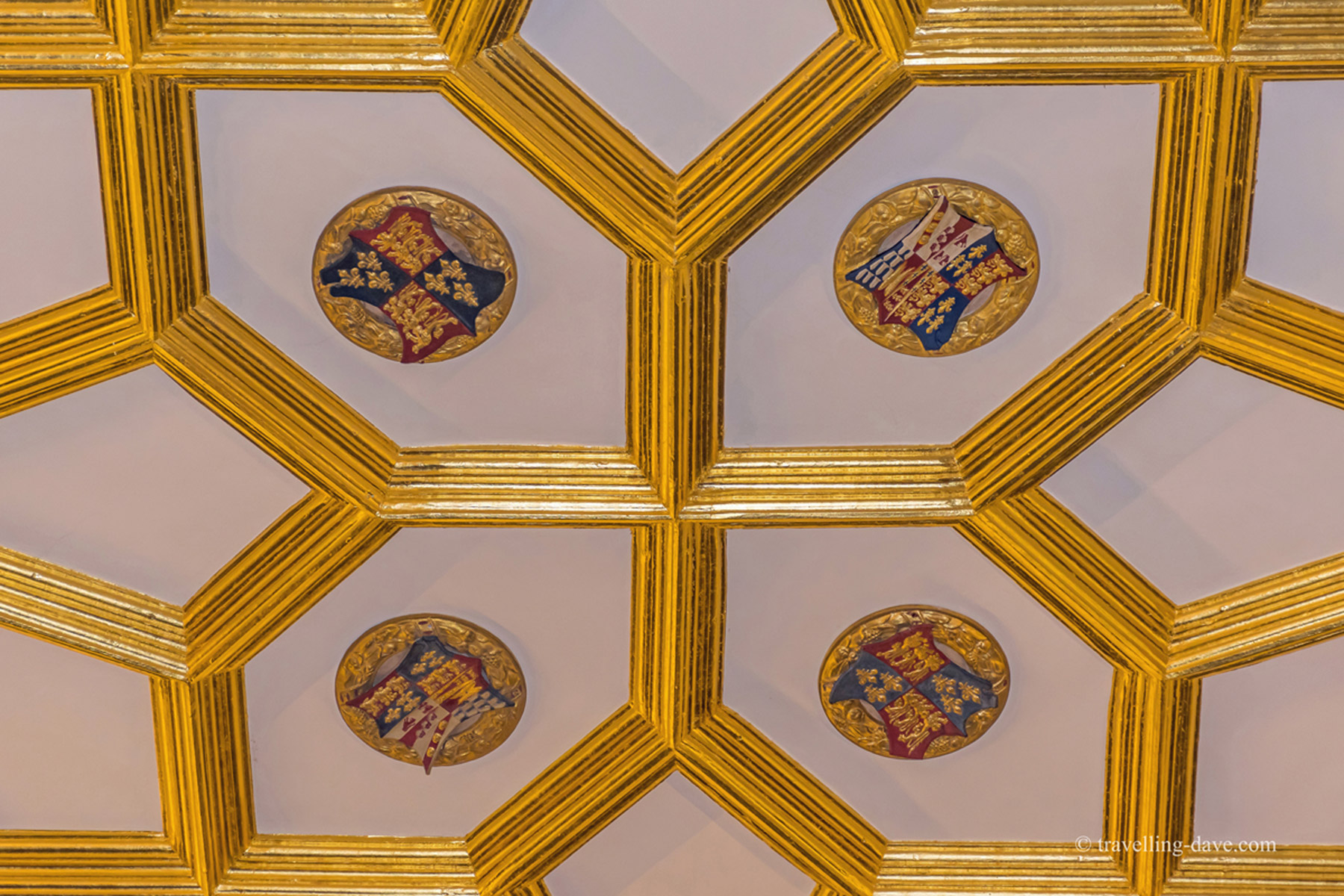 Looking up at Hampton Court Great Watching Chamber