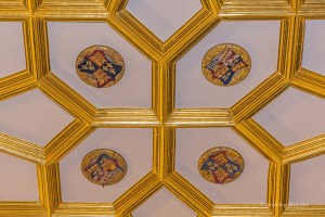 Looking up at Hampton Court Great Watching Chamber