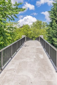 View of the pedestrian bridge to Lille's Bois de Boulogne