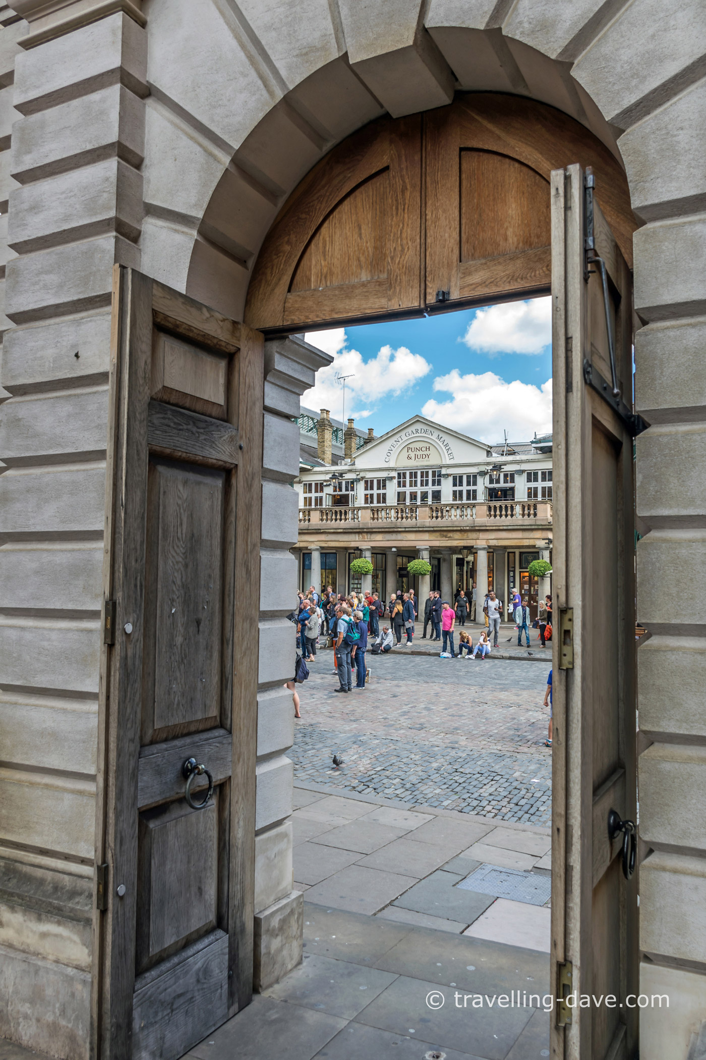 The view from an open door in Covent Garden